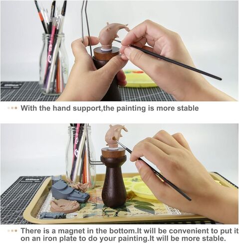 WH02 Wooden Magnet Painting Handle with Bases Coloring Wargame (Rubberwood - High) in Saudi Arabia
