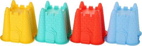 Dazmers 4 Pack Sand Castles Beach Buckets Toy Set,Colorful Sandcastle Mould Pails for Kids and Toddlers, Beach Party Summer Activities Fun (Round Castle) in Saudi Arabia