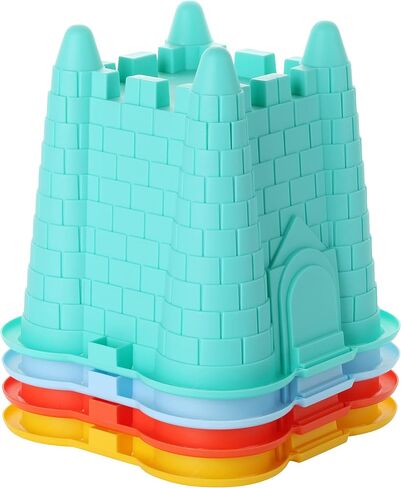 Dazmers 4 Pack Sand Castles Beach Buckets Toy Set,Colorful Sandcastle Mould Pails for Kids and Toddlers, Beach Party Summer Activities Fun (Round Castle) in Saudi Arabia