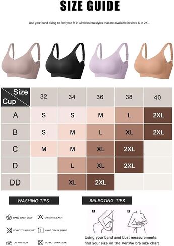 Vertvie Women's Seamless Wireless Push Up Bras with Support and Lift No Underwire Bralettes Full Coverage Sport Everyday Bra in Kuwait