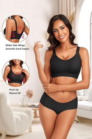 Vertvie Women's Seamless Wireless Push Up Bras with Support and Lift No Underwire Bralettes Full Coverage Sport Everyday Bra in Kuwait