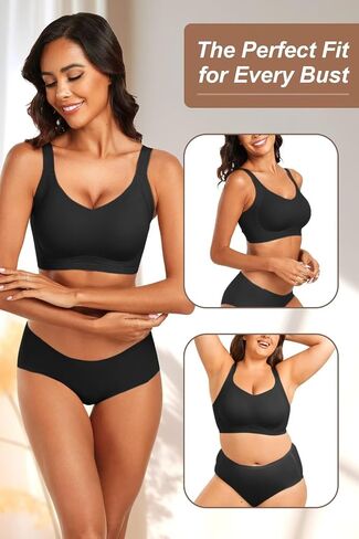 Vertvie Women's Seamless Wireless Push Up Bras with Support and Lift No Underwire Bralettes Full Coverage Sport Everyday Bra in Kuwait