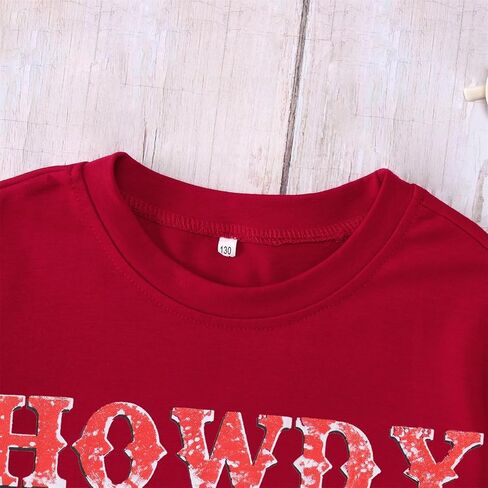 KEKEMI Boys Girls 4th of July Howdy Tee Shirt Independence Day USA Patriotic Tops American Western Style Short Sleeve T-Shirt in Saudi Arabia