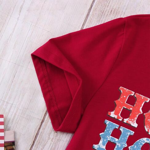 KEKEMI Boys Girls 4th of July Howdy Tee Shirt Independence Day USA Patriotic Tops American Western Style Short Sleeve T-Shirt in Saudi Arabia