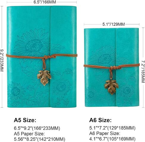 Billtigif Leather Journal Notebook, Refillable Journals for Writing, Vintage Travel Daily Notepad Journal to Write in, Gifts for Women Teen Girls, 100GSM Lined Paper (Brown, A6 5.1" x 7.2") in Saudi Arabia