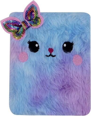 Cute Fox Plush Mini Pocket Notebook for Kids Girls, Cartoon Fuzzy Writing Drawing Pad Personal Journal Diary Notepad with Lined Paper in Saudi Arabia