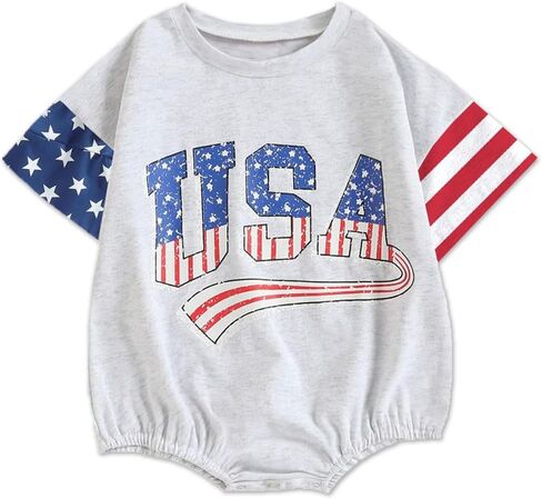 4th of july baby boy girl outfit newborn Infant Oversize Bubble Romper 4th of july baby boy girl in Saudi Arabia