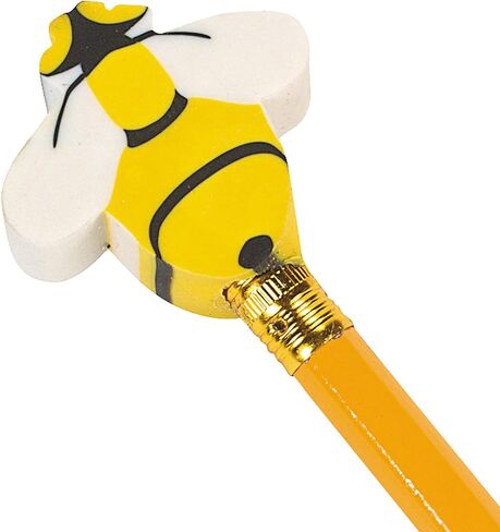 Fun Express Busy Bee Erasers for Kids bulk- 24 Pencil Toppers in Saudi Arabia