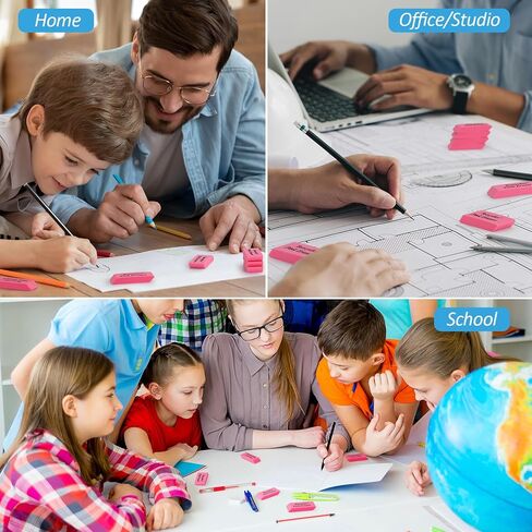 محايات وردية، 120 عبوة من محايات أقلام الرصاص المطاطية للأطفال/الطلاب/المدرسين/الفنانين، محايات مشطوفة ناعمة وردية اللون خالية من اللاتكس للفصول الدراسية والمكتب والمنزل ومستلزمات الاستوديو in Kuwait