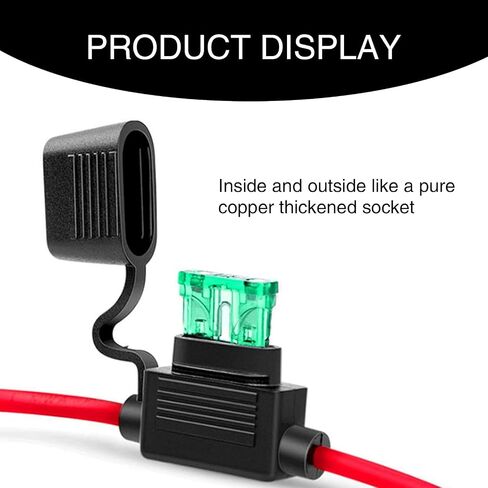 5 PCS Car Fuse Holder Protection Adapter, 12AWG IP68 Waterproof ABS Metal Fuse Holder with 30A ATC/ATO Fuse, Universal Durable Automotive Fuse Line Holder Replacement Accessories (Black) in Saudi Arabia