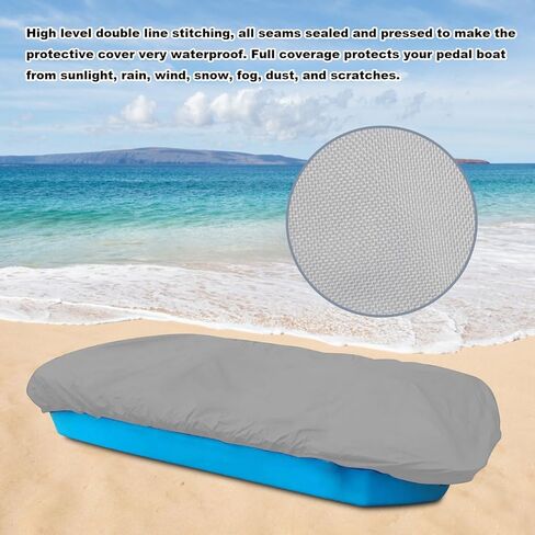 Pedal Boat Cover, Waterproof Heavy Duty Outdoor 3 or 5 Person Paddle Boat Protector, Marine Grade Fabric, Water-Resistant, Fits Pedal Boats 112.5" L x 65" W (Blue) in Saudi Arabia