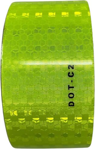 Fluorescent Yellow Green Reflective Tape DOT-C2 Conspiciuity Tape - COMMERCIAL ROLL - Automobile Car Truck Boat Trailer Semi Construction Equipment Safety (Fluorescent Yellow Green) (1 IN x 20 FT) in Saudi Arabia