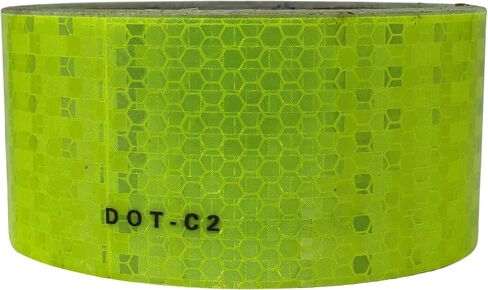 Fluorescent Yellow Green Reflective Tape DOT-C2 Conspiciuity Tape - COMMERCIAL ROLL - Automobile Car Truck Boat Trailer Semi Construction Equipment Safety (Fluorescent Yellow Green) (1 IN x 20 FT) in Saudi Arabia