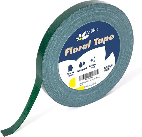 Green Floral Tape - Flower Wrap Adhesive Tape Bouquet Stem Wrapping and Floral Crafts, Wedding Bouquet Tape - 1/2 inch Wide and 180 FT Long in Saudi Arabia