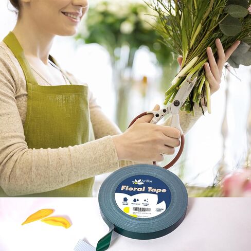 Green Floral Tape - Flower Wrap Adhesive Tape Bouquet Stem Wrapping and Floral Crafts, Wedding Bouquet Tape - 1/2 inch Wide and 180 FT Long in Saudi Arabia