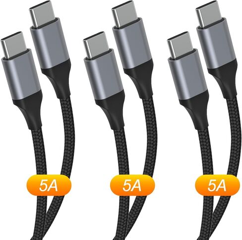 USB C to USB C Cable 60W 3-Pack 3ft/6ft/6ft, Type C Nylon Braided Charging Cord for 17 16 15 Plus, Pro Max,iPad, MacBook, Galaxy S25 S24 23, Switch, and More in Saudi Arabia