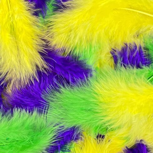 300 قطعة من ريش الطبيعة الملون من ماردي غرا مقاس 3-5 بوصات من الريش السائب المتنوع لتزيين حفلات الحرف اليدوية DIY زي الكرنفال، ديكور حفلات الزفاف in Kuwait
