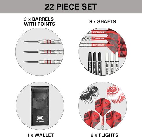 مجموعة سهام من TARGET Darts Nathan Aspinall Tungsten Steel Tip - 9 أعمدة قبضة احترافية - 9 رحلات طيران Pro Ultra - محفظة رمي السهام - حزمة قسيمة تطبيق عداد السهام in Saudi Arabia