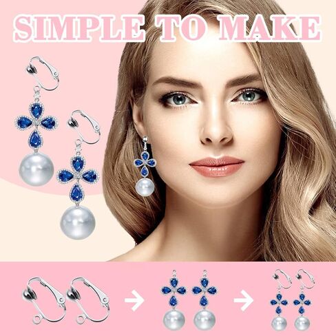 20 Pack Clip-on Earring Converters Hypoallergenic Earring Clip On Backs Parts Components Findings for DIY Earring and Pierced Ears (Silver) in Kuwait