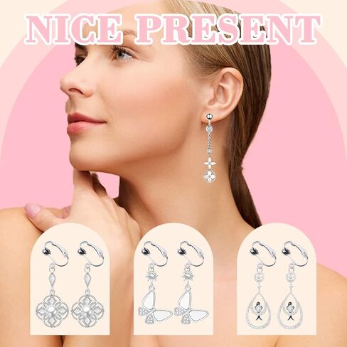 20 Pack Clip-on Earring Converters Hypoallergenic Earring Clip On Backs Parts Components Findings for DIY Earring and Pierced Ears (Silver) in Kuwait
