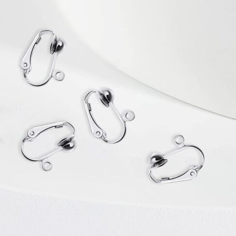 20 Pack Clip-on Earring Converters Hypoallergenic Earring Clip On Backs Parts Components Findings for DIY Earring and Pierced Ears (Silver) in Kuwait