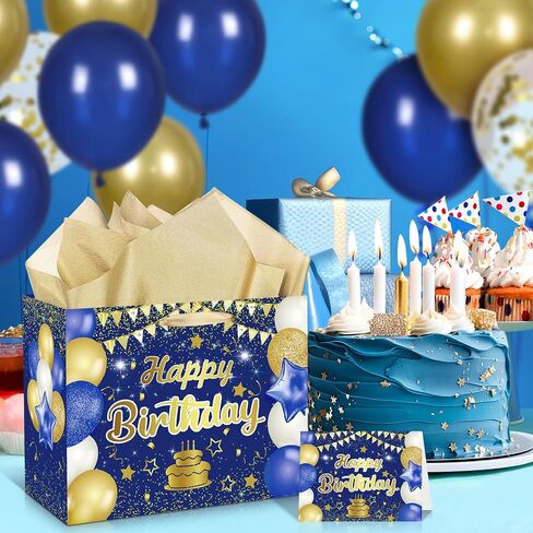 حقيبة هدايا عيد ميلاد خضراء، حقيبة هدايا عيد ميلاد سعيد كبيرة باللونين الأخضر والأسود مع بطاقة ومناديل ورقية خضراء للأولاد والرجال والنساء والذكرى السنوية لحفلات أعياد الميلاد للأطفال والكبار لوازم حقيبة تغليف جودي in Kuwait