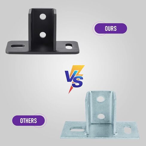 6 قطع 2 فتحة مشقوقة على شكل حرف U مناسبة لقناة واحدة مربعة مقاس 1-5/8 بوصة، فولاذ كربوني مطلي بمسحوق أسود Q235B، قناة دعامة أطول لقناة قاعدة السياج in Kuwait