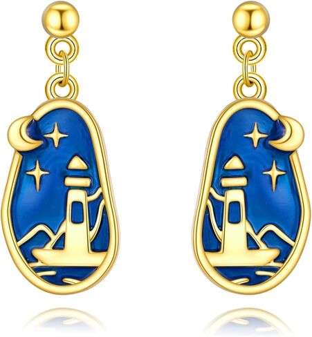 أقراط منارة مطلية بالمينا، أقراط متدلية على شكل منارة، هدايا مجوهرات منارة للنساء والفتيات in Kuwait