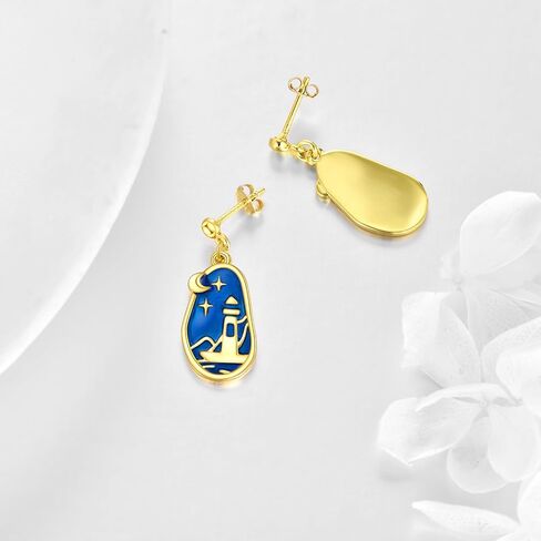 أقراط منارة مطلية بالمينا، أقراط متدلية على شكل منارة، هدايا مجوهرات منارة للنساء والفتيات in Kuwait