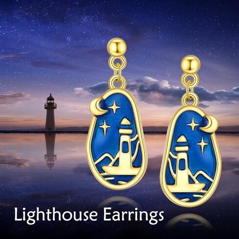 أقراط منارة مطلية بالمينا، أقراط متدلية على شكل منارة، هدايا مجوهرات منارة للنساء والفتيات in Kuwait