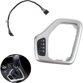 601-402 Shifter Bezel with Harness Kit Compatible with 2014-2018 Jeep Cherokee Replaces# 5YD27XSAAA 68413957AA (Silver) Center Transmission Bezel With Harness