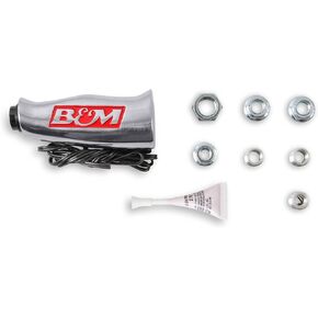 B&M 80658 Brushed Aluminum T-Handle Shifter Grip with Button and SAE Thread Inserts