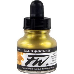 Daler-Rowney FW Acrylic Ink Bottle White - Versatile Acrylic Drawing Ink for Artists and Students - Permanent Calligraphy Ink - Archival Ink for Illustrating and More