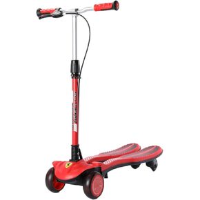 Ferrari Frog Scissors Double Foot Four Wheel Kids Scooter Hand Brake Flushing LED Light Wheels T-Height Height Adjustable Scooter