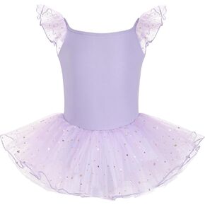 HIPPOSEUS Short Sleeve Ballet TUTU Leotards Dance Dresses Leotard Outfit for Ballerina Toddler Girls,Y-04WDM