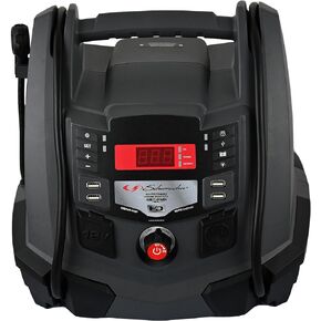 Schumacher SJ1289 All-in-One Portable Power Station and 1200 Peak Amp Jump Starter – 100-PSI Air Compressor, 200 Continuous Watt/400 Peak Watt Power Inverter – Works with Apple and Android Devices