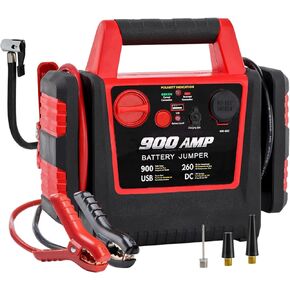 Car Battery Jump Starter with Air Compressor,4-in-1 Up to 1000Peak Portable Car Jump Starter,(Satisfy 5L Gas/Diesel),12V Car Battery Charger with 260PSI Tire Inflator, Jumper Cable with USB/DC Port