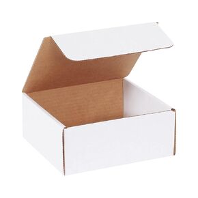 BOX USA Small Shipping Boxes 7.5"L x 7"W x 3.25"H, 50-Pack | Cardboard Box Crush-Proof Carton for Mailing, Storing, Package, Gifts, Crafts, Business or Home, White