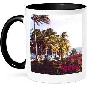 مج 3dRose Aruba Breezes-Two Tone Black، 11 أونصة، متعدد الألوان