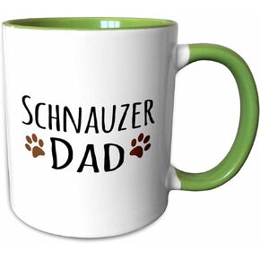 3dRose Schnauzer Dog Dad Mug, 11 oz, Black