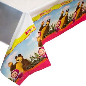 Masha and the Bear Bright Tablecover for Kids Birthday Party Supplies with Favorite Characters