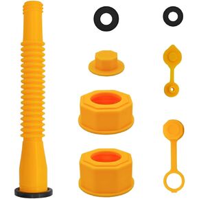 1 Sets Gas Can Spout Replacement Kits, Flexible Gas Can Nozzle with A drill Bit, Screw Collar Caps, Spout, Spout Sealing Cap, Extra Rubber Gasket, Replacement Vent Caps - Fits Most of The Cans