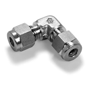 Hamlet 765L SS 1/8 316 Stainless Steel Let-Lok Compression Fitting, 90 Degree Elbow, 1/8" Tube OD
