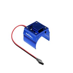 Aluminum Motor Heatsink Cooling Fan For 1/10 540 / 550 Size Motor GUN Fits : Castle Creations Assosicated Hpi Axial Duratrax Vatterra ECX RC4WD Traxxas Tamiya Arrma (Blue)