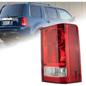 Tail Light Assembly Compatible With 2009 2010 2011 2012 2013 2014 2015 Honda Pilot Left Driver Side Rear Brake Lamps Rear Brake Lamps With Bulb Inside and wiring harness Replace# HO2800174