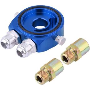 M20 x 1.5 العالمي سبائك الألومنيوم فلتر الزيت برودة لوحة ساندويتش النفط برودة لوحة ساندويتش محول 1/8 NPT مجموعة مبرد الزيت (فضي)