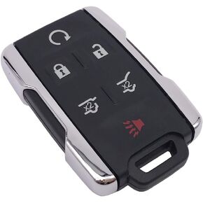 يناسب سيارة Chevy Tahoe Suburban/GMC Yukon Key Fob Case Shell بدون مفتاح للتحكم عن بعد غطاء مفتاح السيارة الذكية M3N-32337100 (فضي، 6 أزرار)