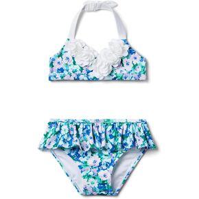Janie and Jack Girls' Floral Two Piece Swimsuit (Toddler/Little Big Kids)