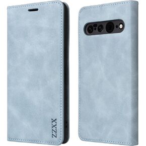 ZZXX Google Pixel 6A Cellular Phone Case, Flip Wallet with RFID Blocking, Magnetic Soft Leather, Card Slot, Kickstand, Black