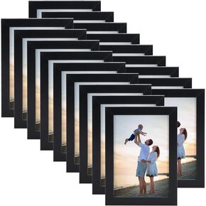 Hoikwo 18 Packs 3.5x5 Small Black Multi Picture Frames Set for Family Photos, Artwork, Light Weight Bulk 3.5 by 5 Frames Pack for Wall Hanging and Table, Stylish Picture Frames